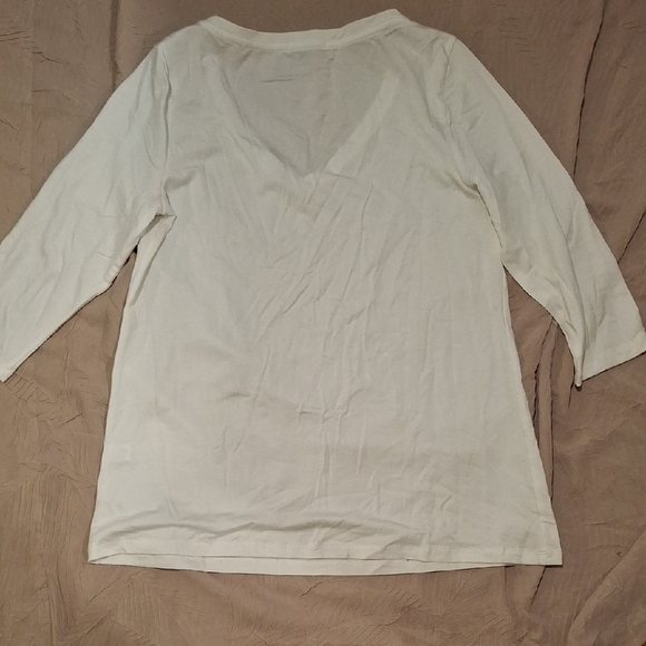 Cream Relaxed Long Sleeve Tee - Picture 2 of 4